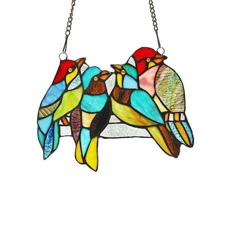 Chloe Lighting Chloe Lighting CH3P061BA10-GPN Polly Tiffany-Glass Window Panel - 10 in. CH3P061BA10-GPN